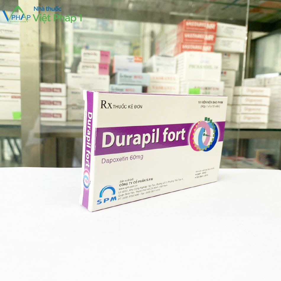 Góc nghiêng của hộp thuốc Durapil Fort