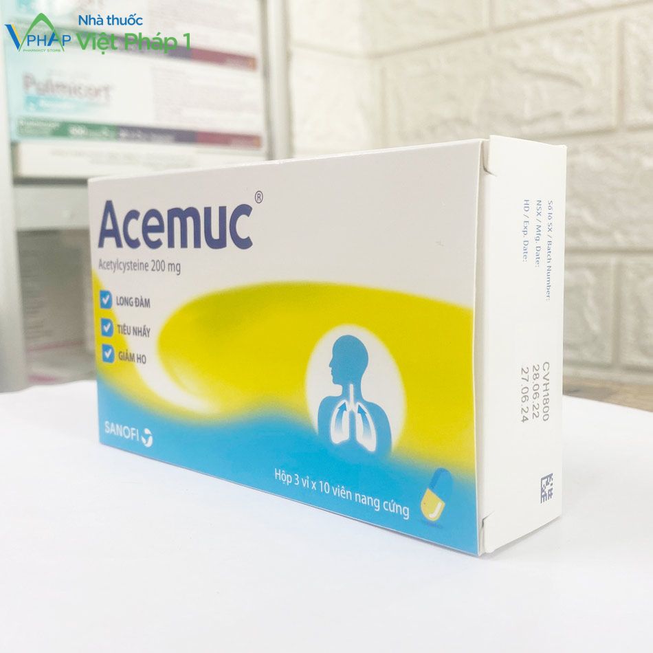 Hình ảnh hộp thuốc tiêu đờm Acemuc