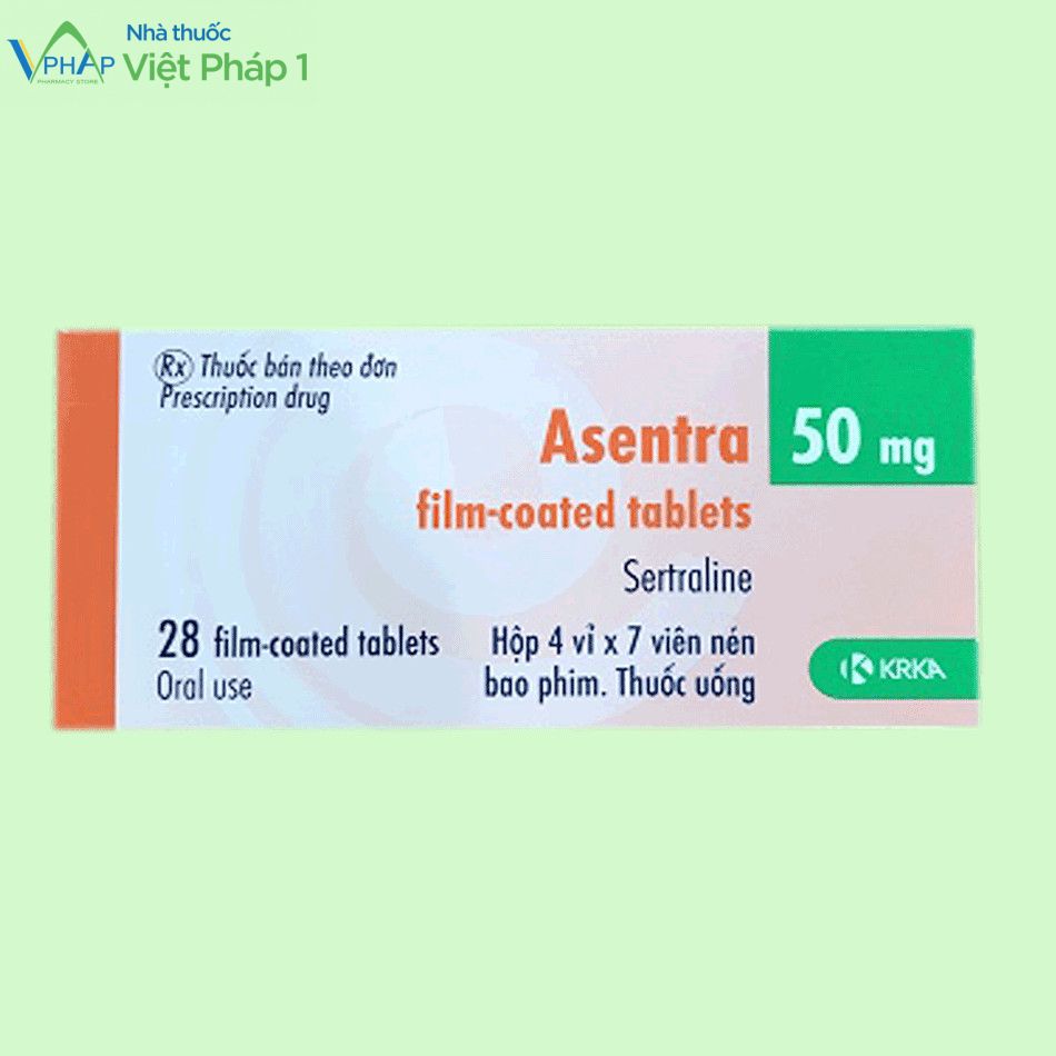 Hộp thuốc Asentra Sertraline 50mg