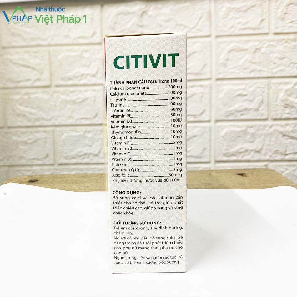 Thành phần của sản phẩm Citivit