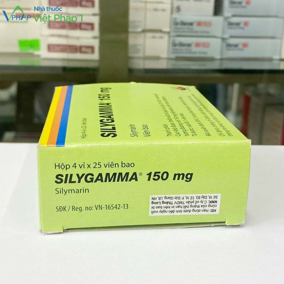 Mặt bên của hộp thuốc Silygamma