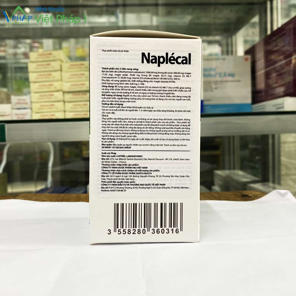 Thông tin tờ hướng dẫn sử dụng sản phẩm Naplecal được Cục quản lý Dược phê duyệt