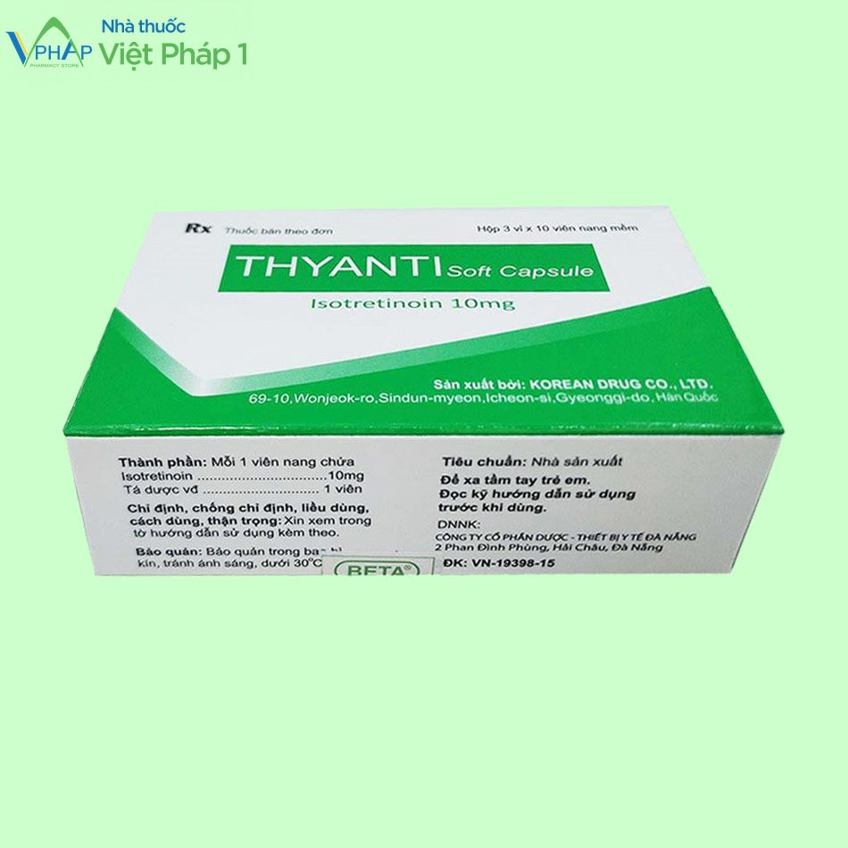 Hình ảnh hộp thuốc Thyanti của Hàn Quốc