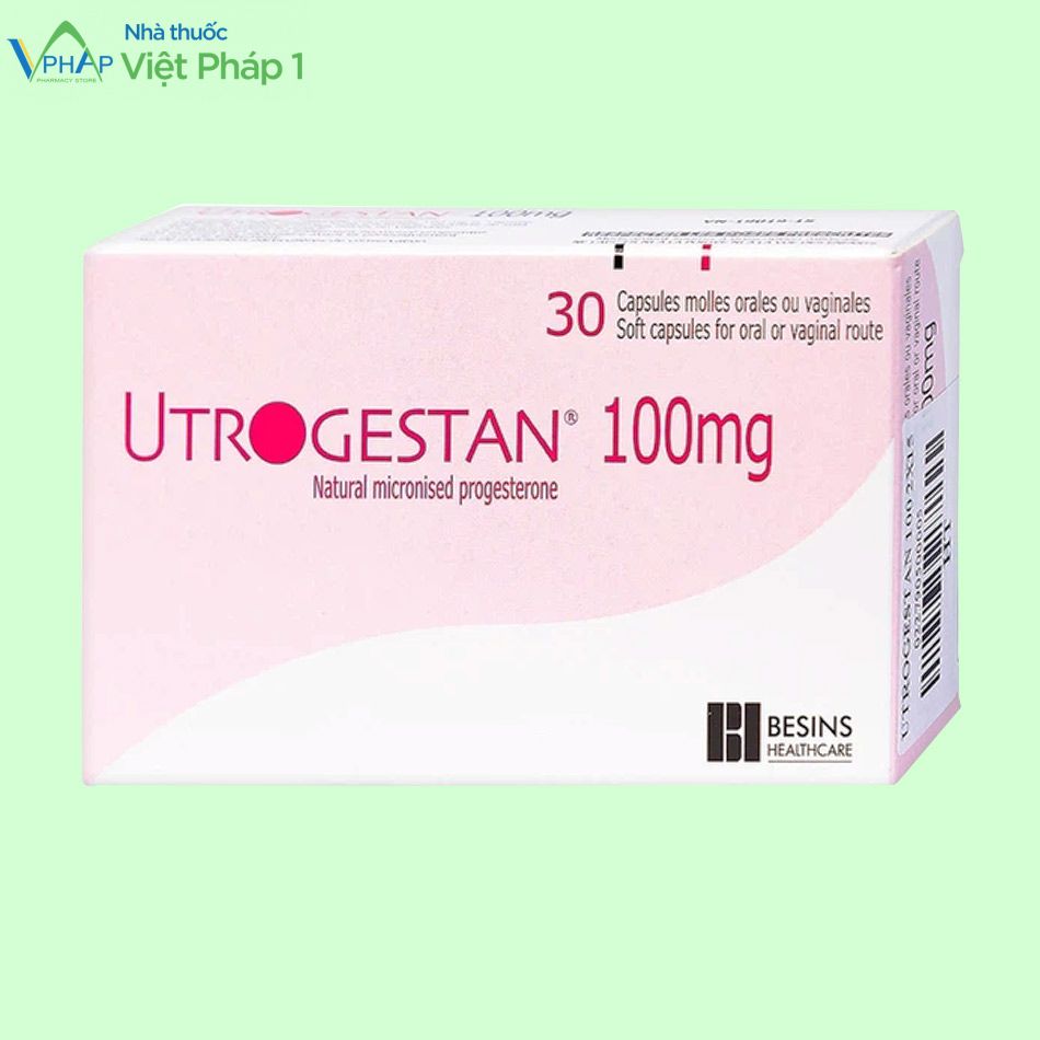 Hình ảnh hộp thuốc Utrogestan 100mg