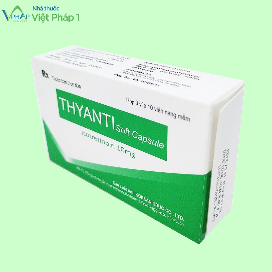 Hình ảnh hộp thuốc trị mụn Thyanti