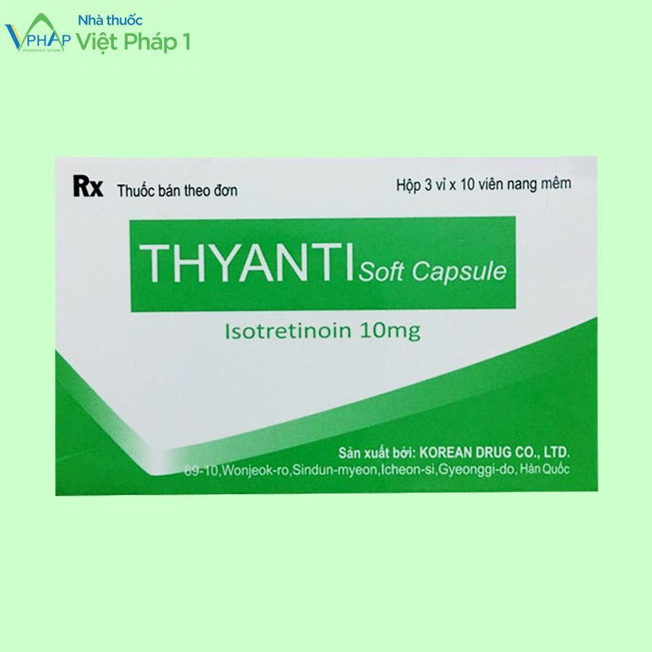 Hình ảnh mặt trước hộp thuốc Thyanti Soft Capsule 10mg