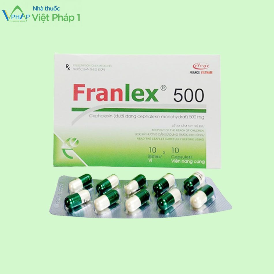 Hình ảnh hộp và vỉ thuốc Franlex 500