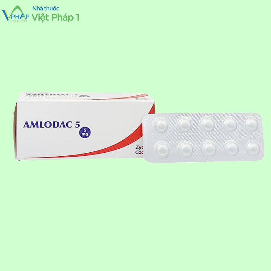 Hình ảnh hộp thuốc và vỉ thuốc Amlodac 5