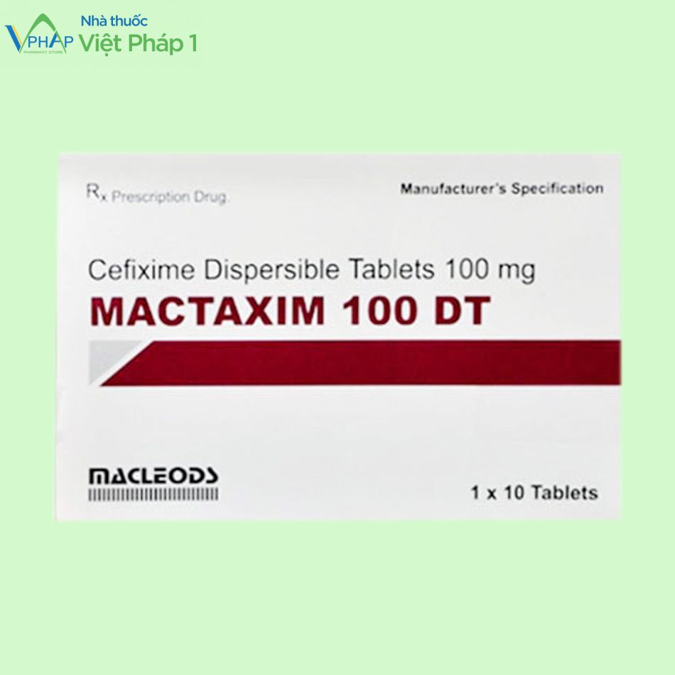 Hộp thuốc Mactaxim 100 DT