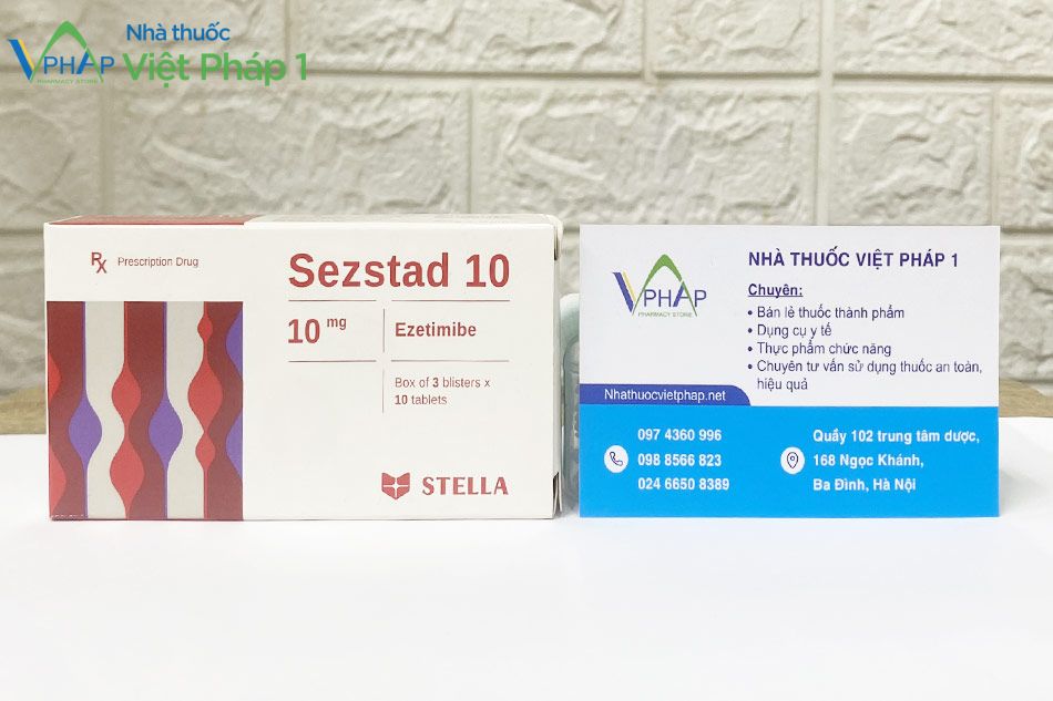 Hộp thuốc Sezstad 10mg được chụp tại Nhà thuốc Việt Pháp 1