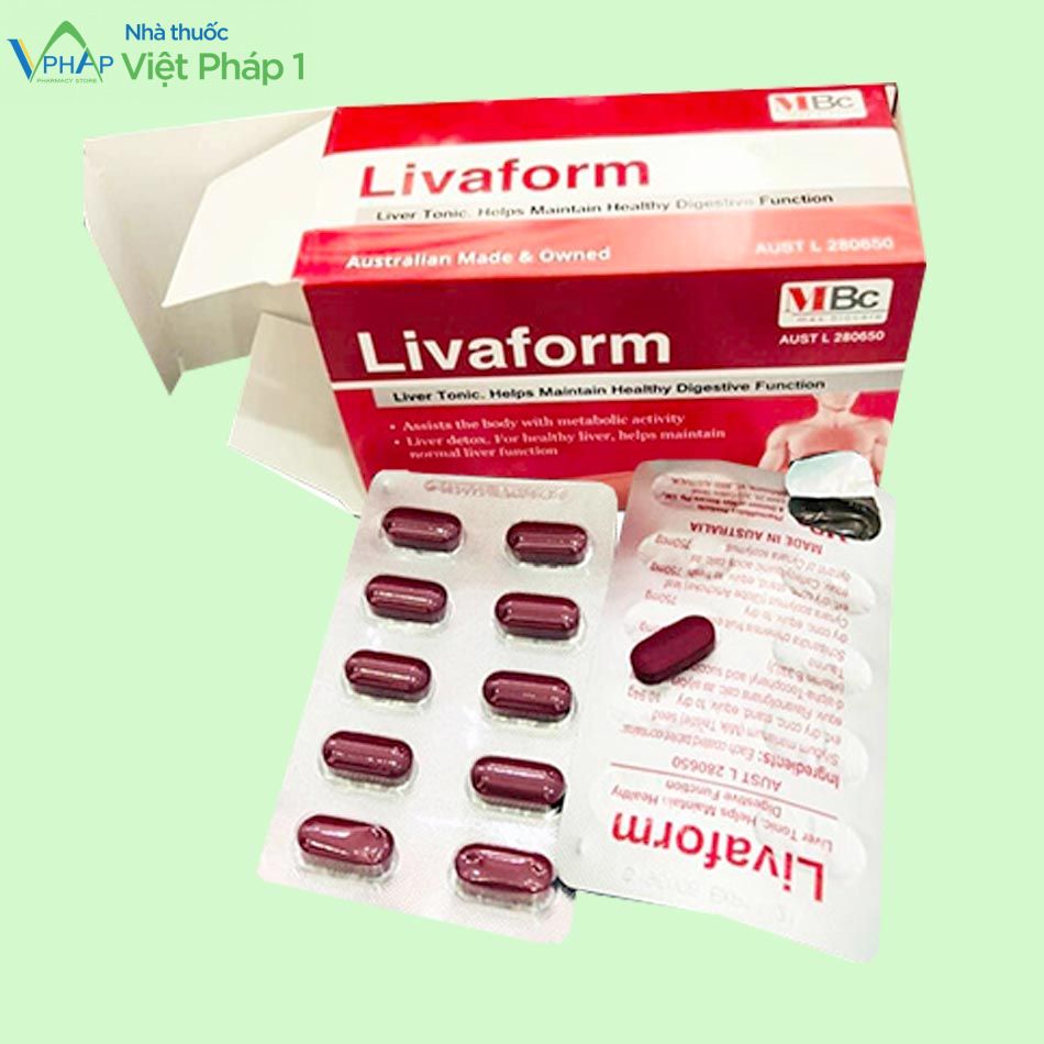 Hình ảnh hộp và vỉ sản phẩm thực phẩm bảo vệ sức khỏe Livaform