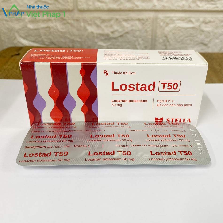 Hộp và vỉ thuốc Lostad T50