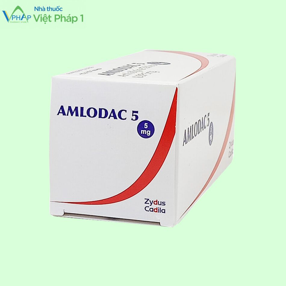 Mặt ngang hộp thuốc Amlodac 5