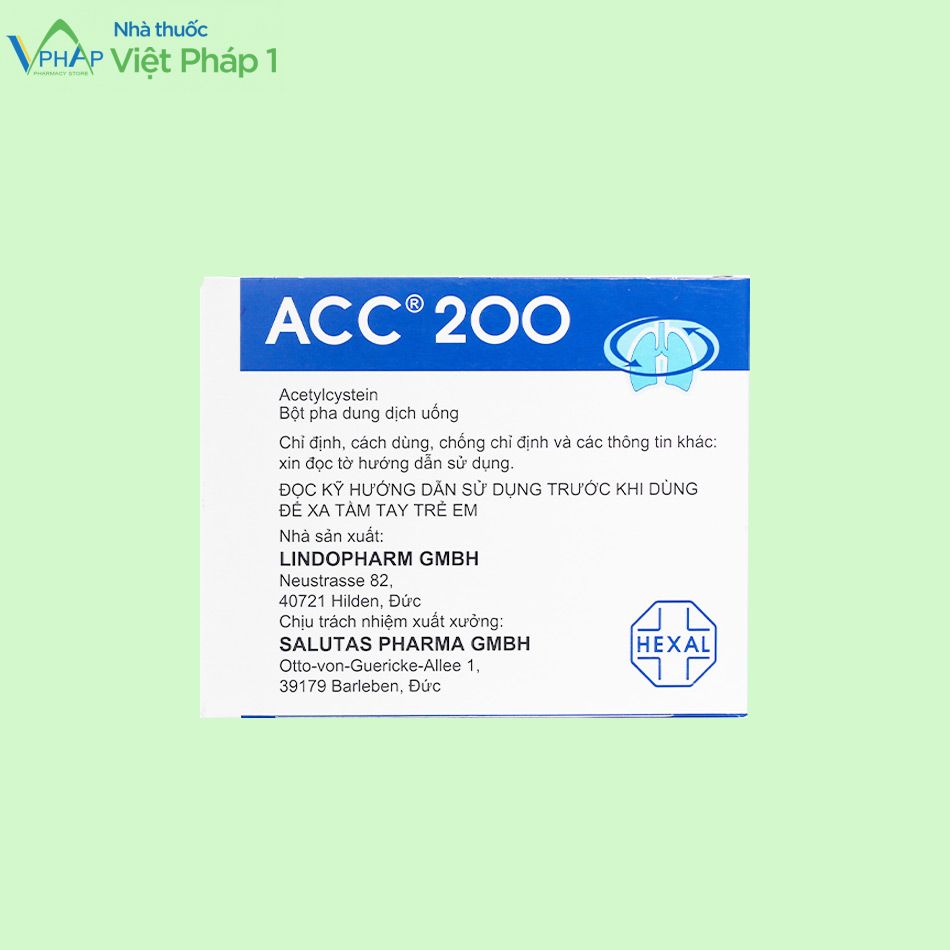 Thông tin của thuốc Acc 200