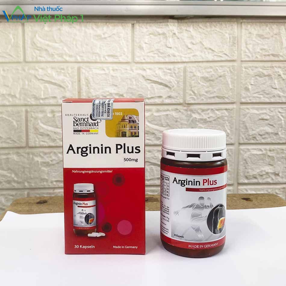 Hình ảnh hộp và lọ Arginin Plus