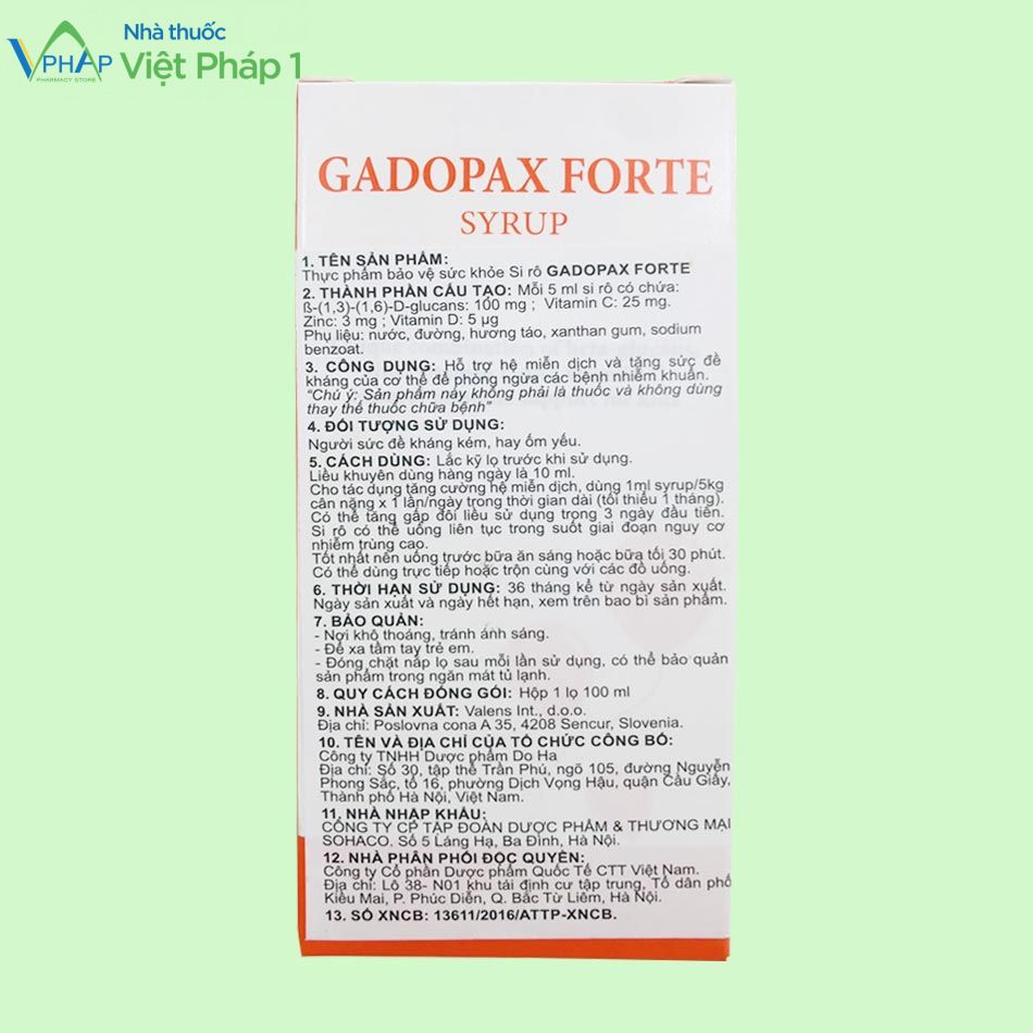 Cách dùng siro Gadopax Forte
