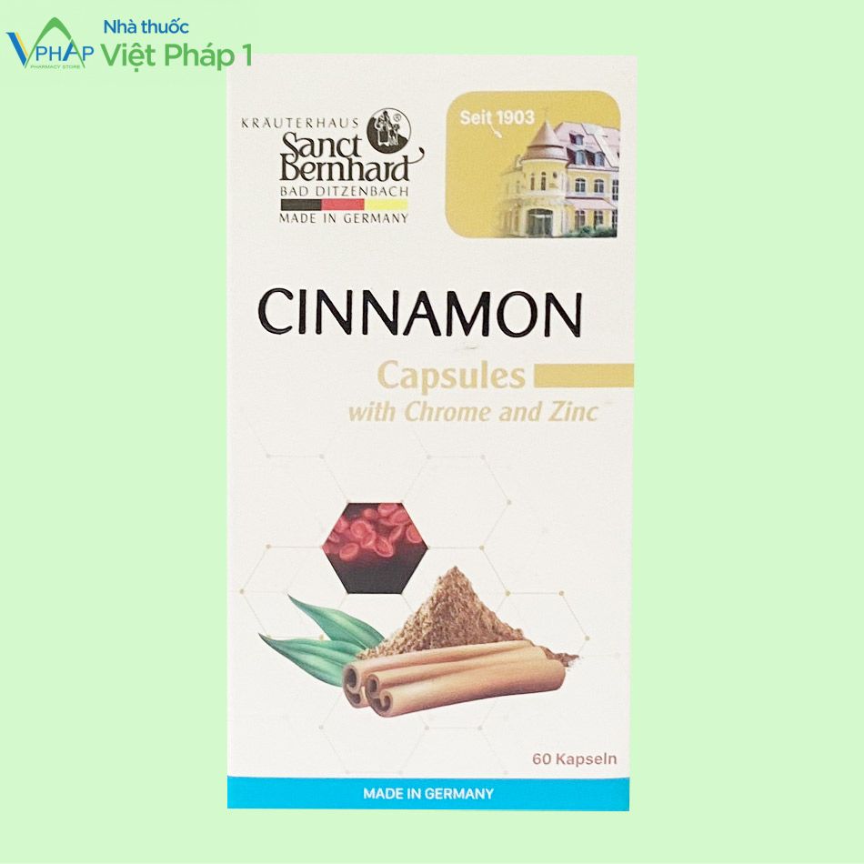 Hình ảnh hộp sản phẩm Cinnamon Capsules