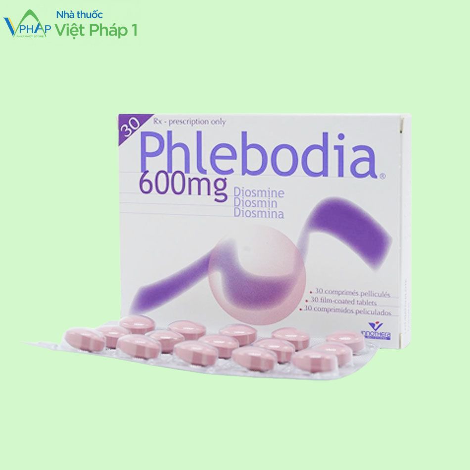 Hình ảnh hộp và vỉ thuốc Phlebodia 600mg 