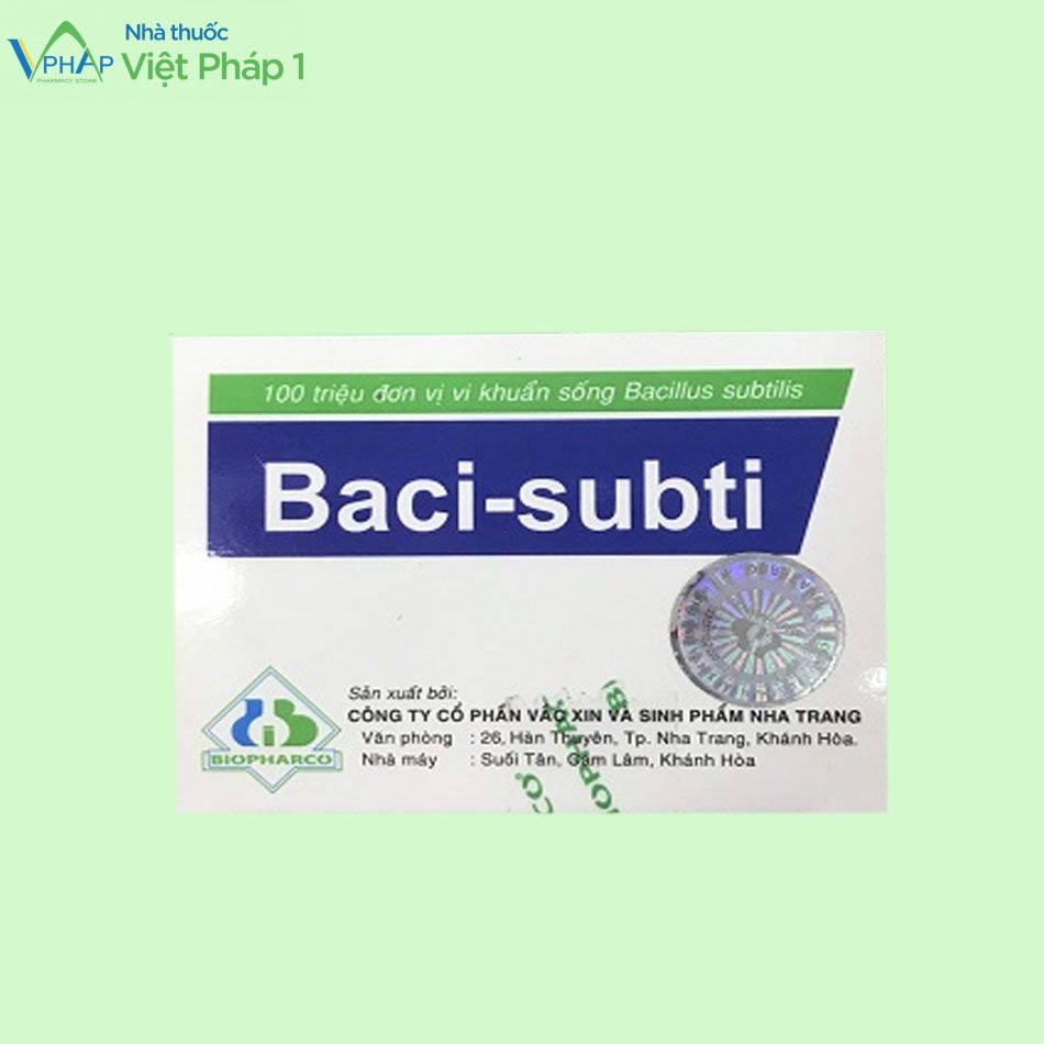 Hình ảnh nắp hộp thuốc Baci Subti