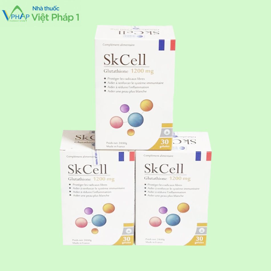 Sản phẩm Viên uống trắng da Sk Cell được phân phối chính hãng tại Nhà Thuốc Việt Pháp 1