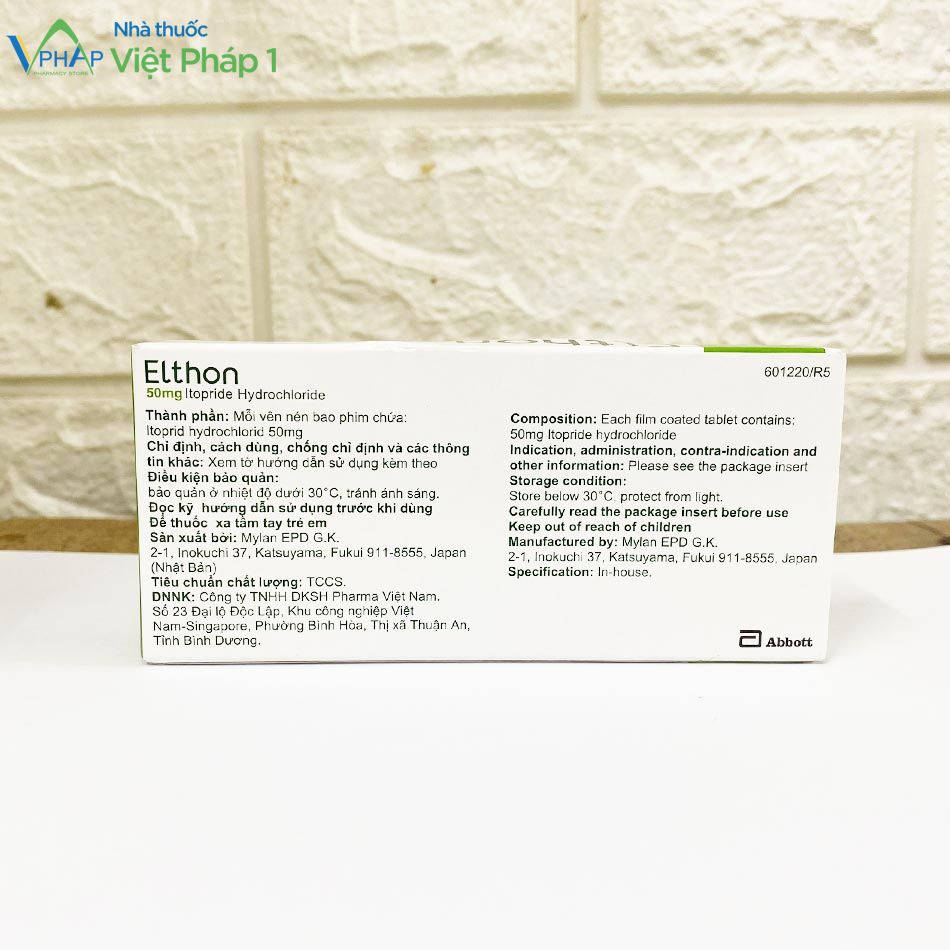 Thông tin của thuốc Elthon 50mg