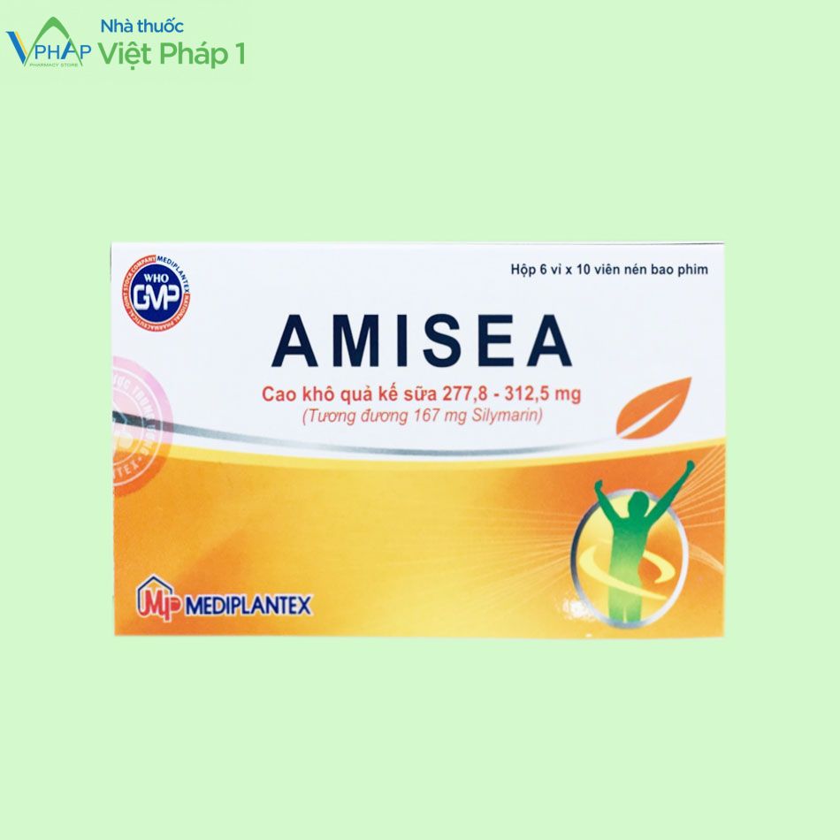 Hình ảnh: hộp thuốc Amisea điều trị các bệnh về gan