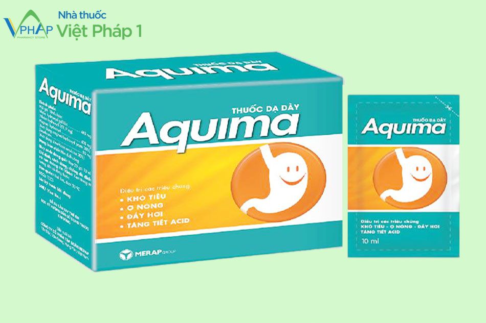 Hình ảnh hộp và gói thuốc Aquima 10ml