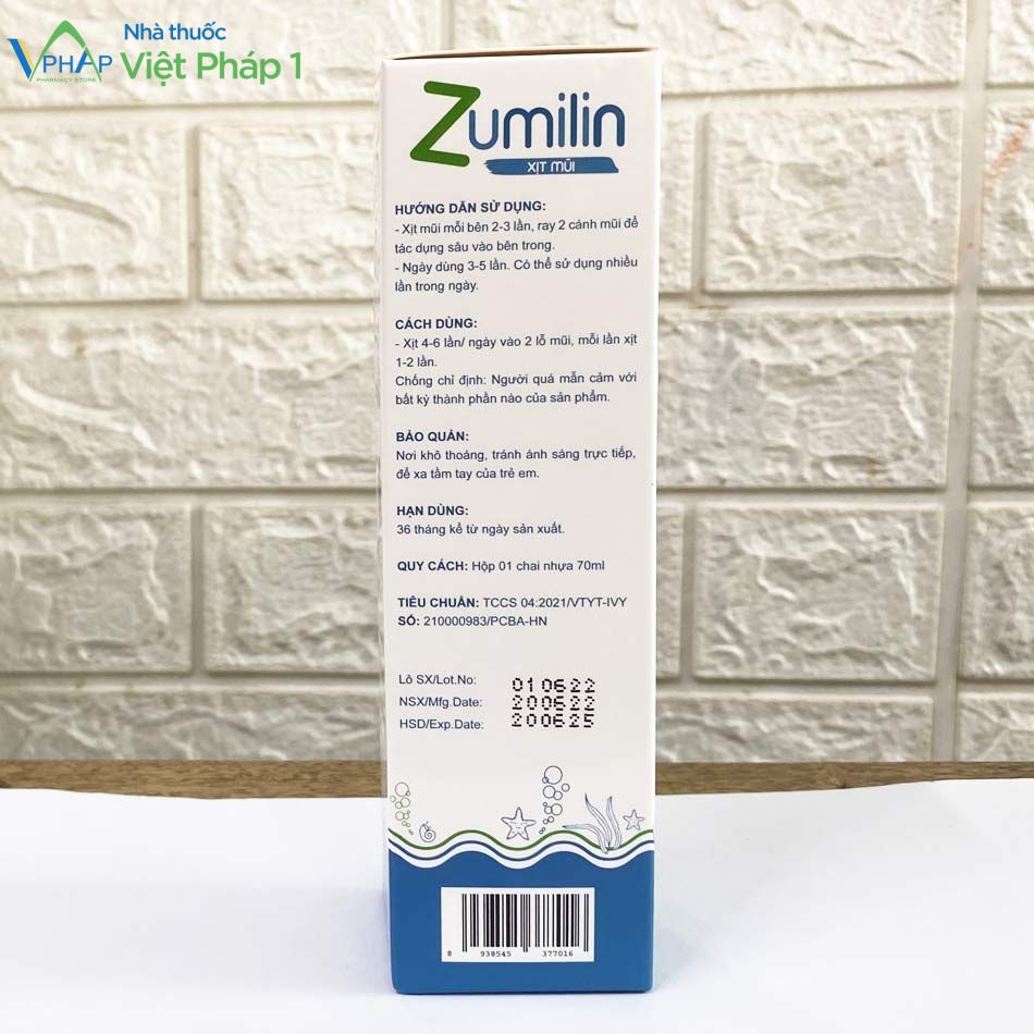 Lưu ý sử dụng và bảo quản sản phẩm Xịt mũi Zumilin