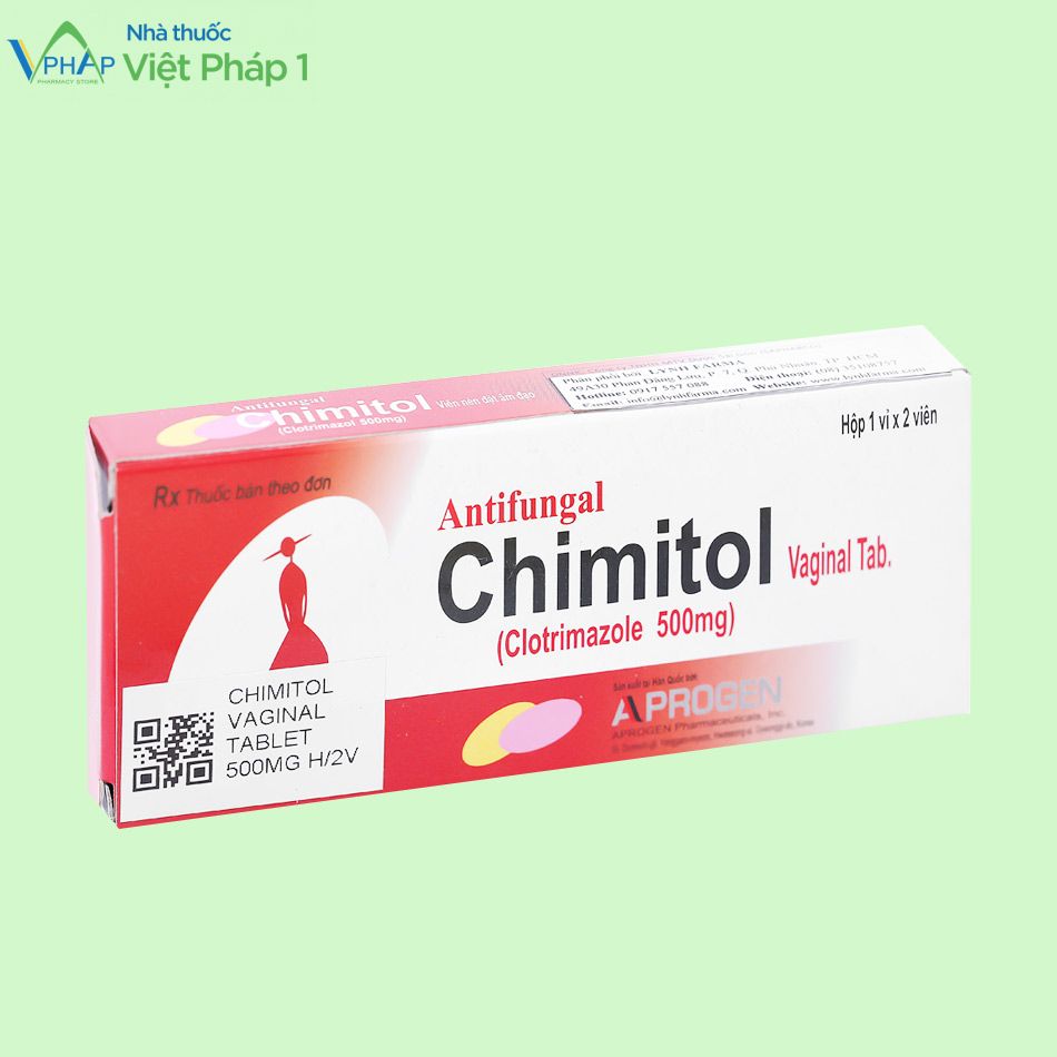 Góc nghiêng của hộp thuốc Chimitol