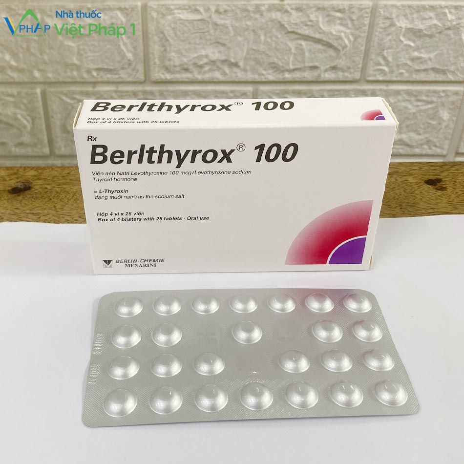 Hình ảnh hộp thuốc và vỉ thuốc Berlthyrox 100