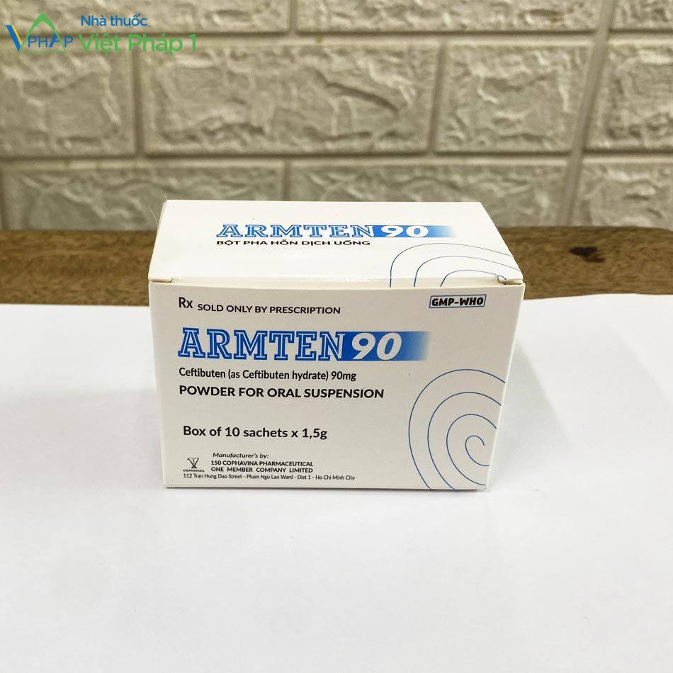 Hình ảnh hộp thuốc Armten 90 được chụp tại Nhà Thuốc Việt Pháp 1