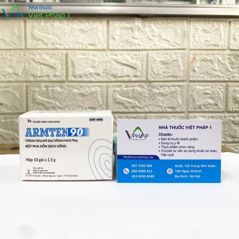 Thuốc kháng sinh Armten 90 được chụp tại Nhà Thuốc Việt Pháp 1