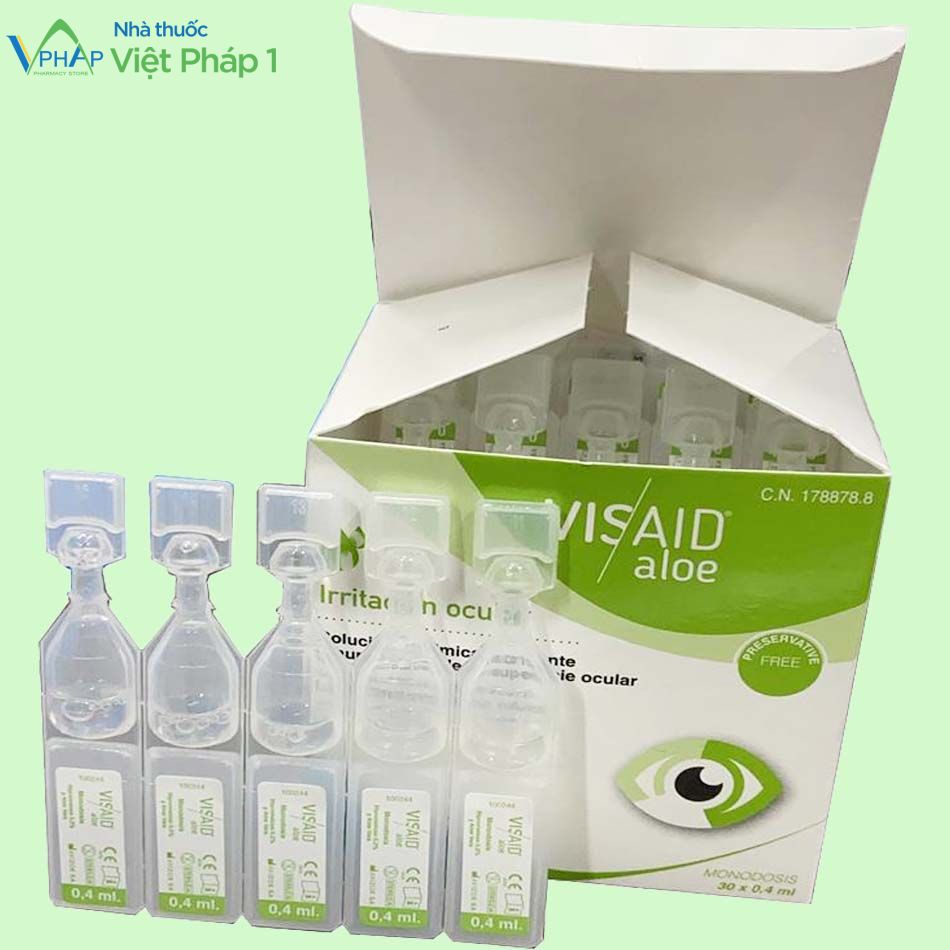 Hộp thuốc và các tép thuốc Visaid Aloe Monodosis
