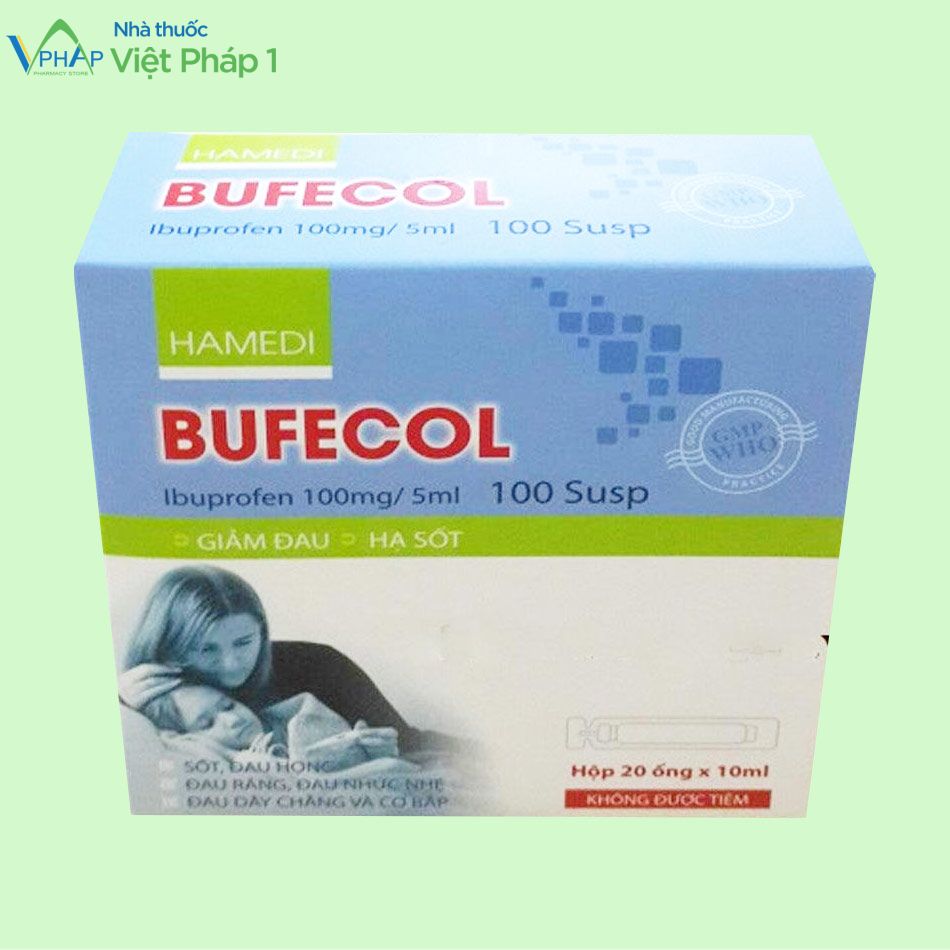 Mặt trước hộp thuốc Bufecol 100