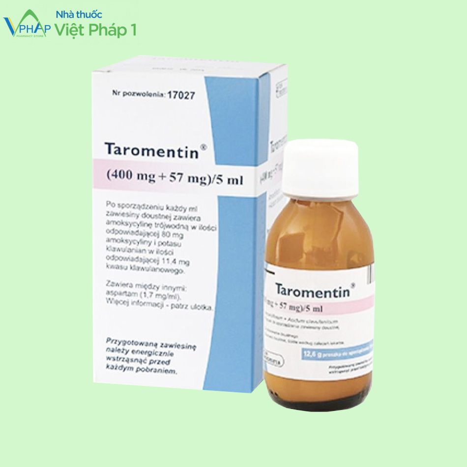 Hình ảnh của thuốc Taromentin 457mg/5ml