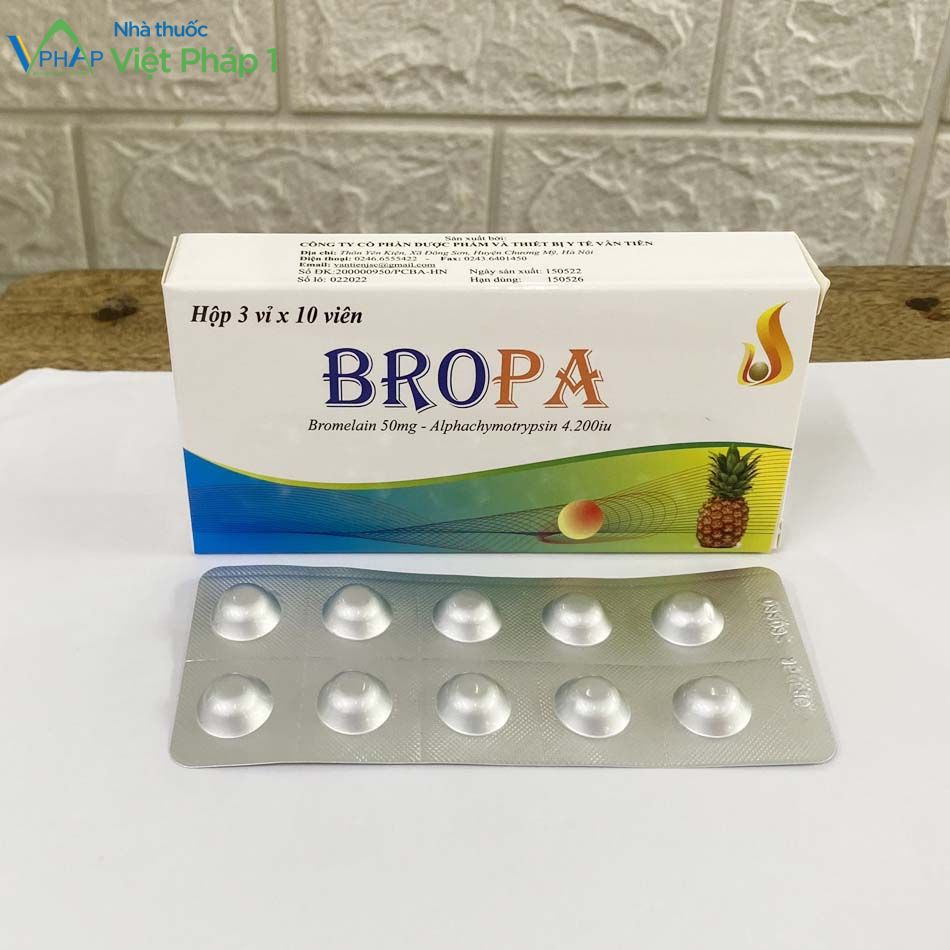 Hình ảnh: Hộp và vỉ sản phẩm Bropa