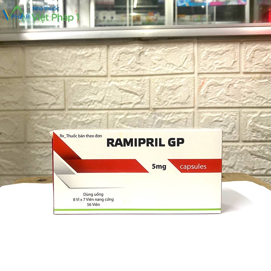 Mặt trước hộp thuốc Ramipril GP 5mg