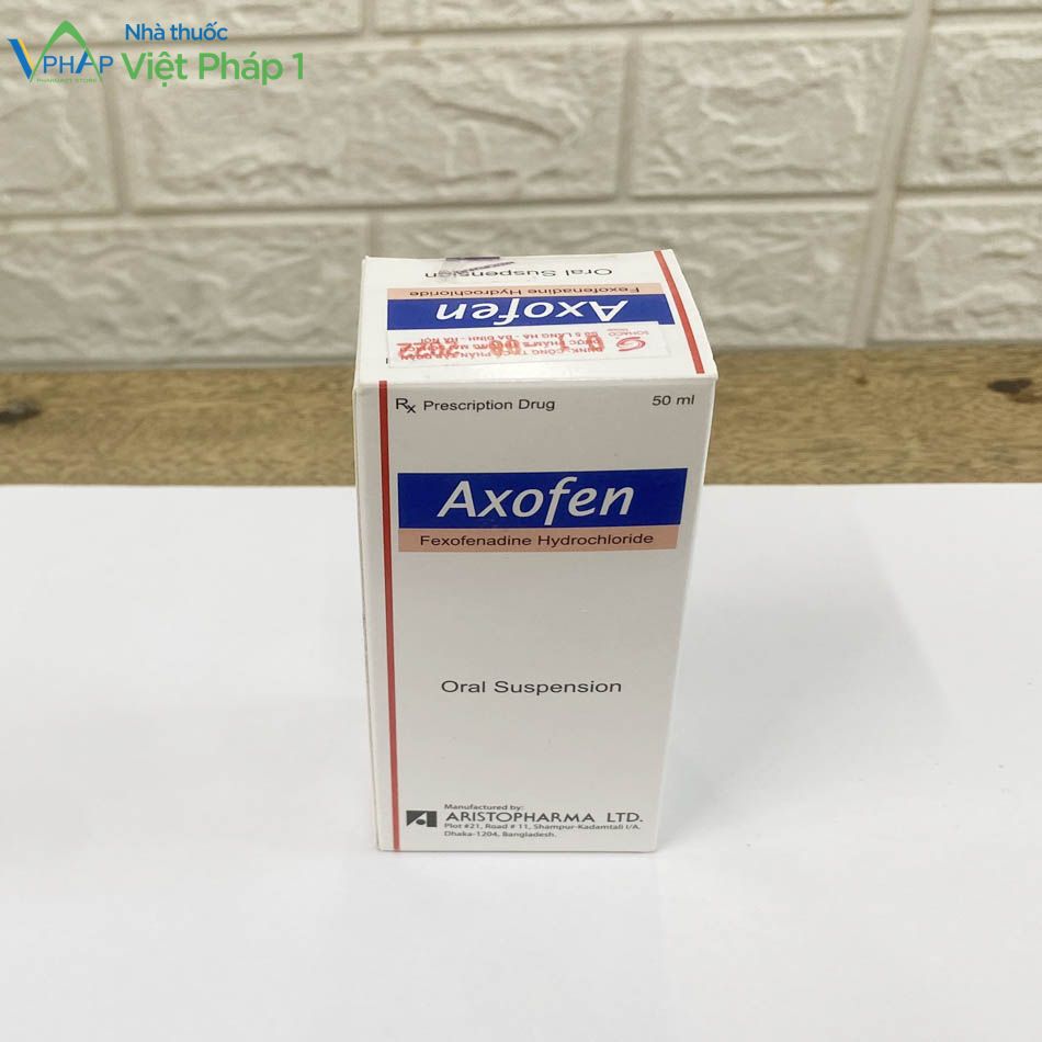 Hộp thuốc Axofen góc nhìn từ trên xuống