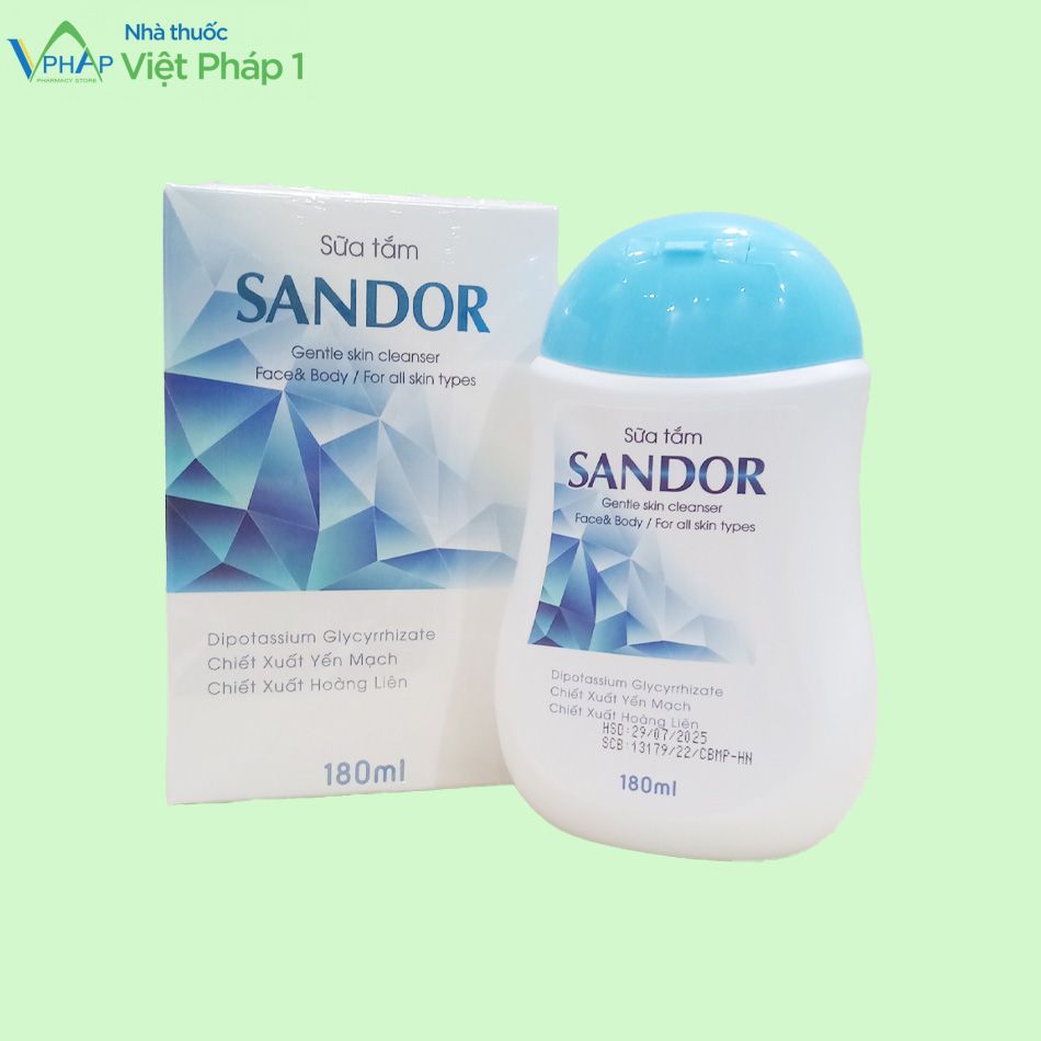 Sản phẩm sữa tắm SANDOR được phân phối chính hãng tại Nhà Thuốc Việt Pháp 1