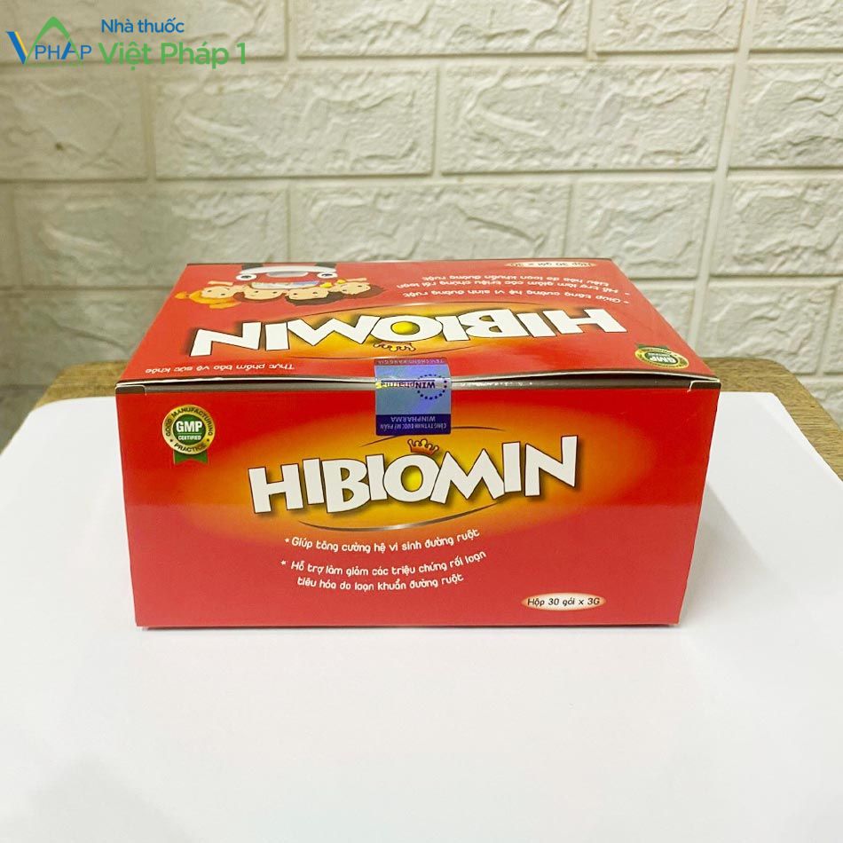 Thực phẩm bảo vệ sức khoẻ Hibiomin được chụp tại Nhà Thuốc Việt Pháp 1