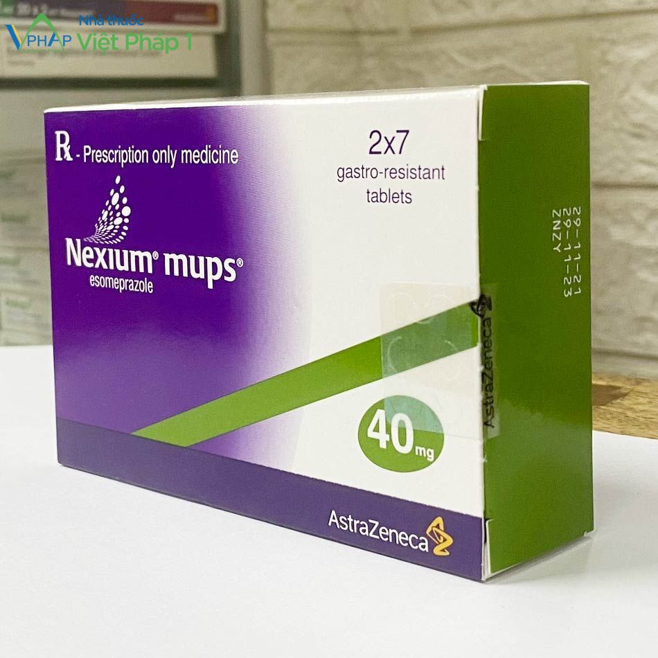 Mặt bên hộp thuốc Nexium mups 40mg