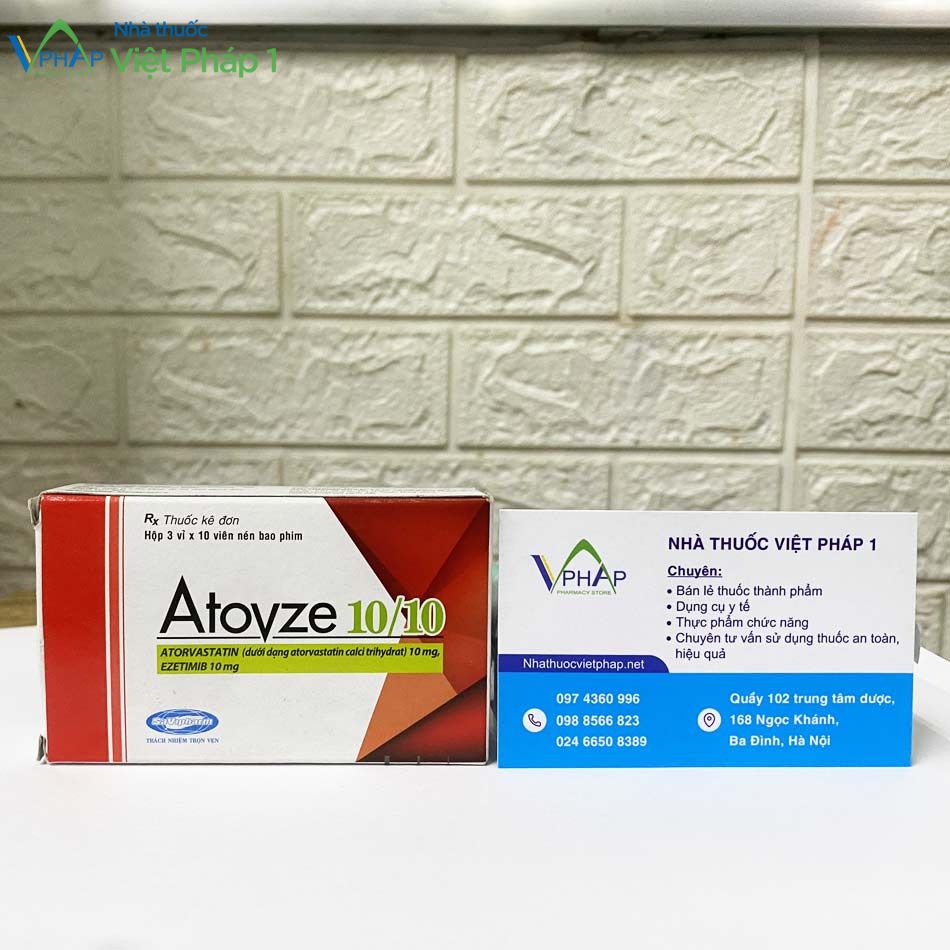 Hình ảnh hộp thuốc Atovze 10/10 được chụp tại Nhà Thuốc Việt Pháp 1