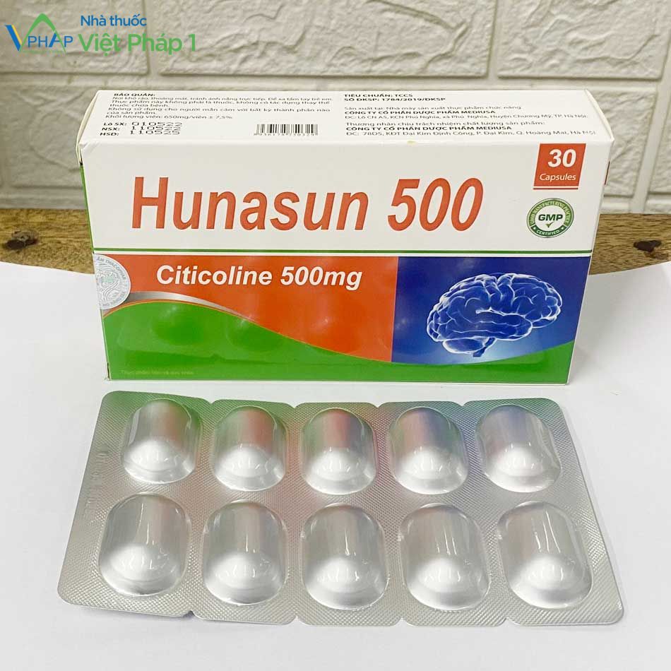Hộp và vỉ sản phẩm Hunasun 500