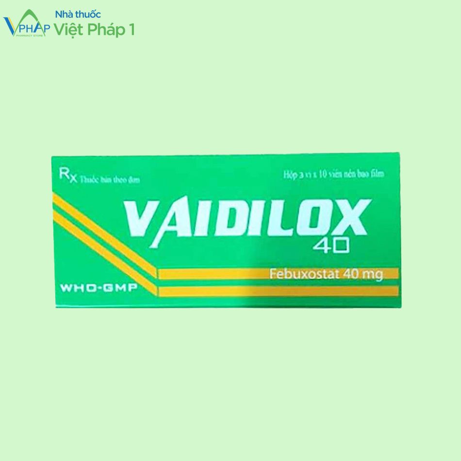 Hình ảnh hộp 30 viên thuốc Vaidilox 40