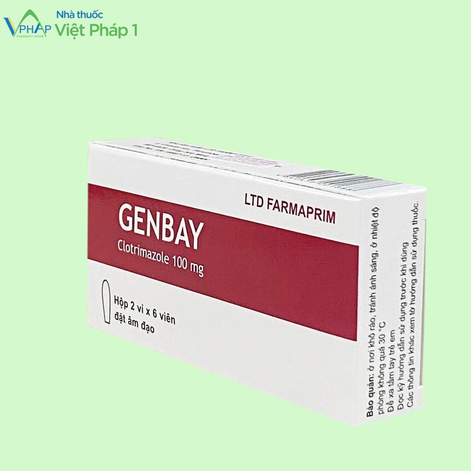 Mặt bên hộp thuốc đặt Genbay