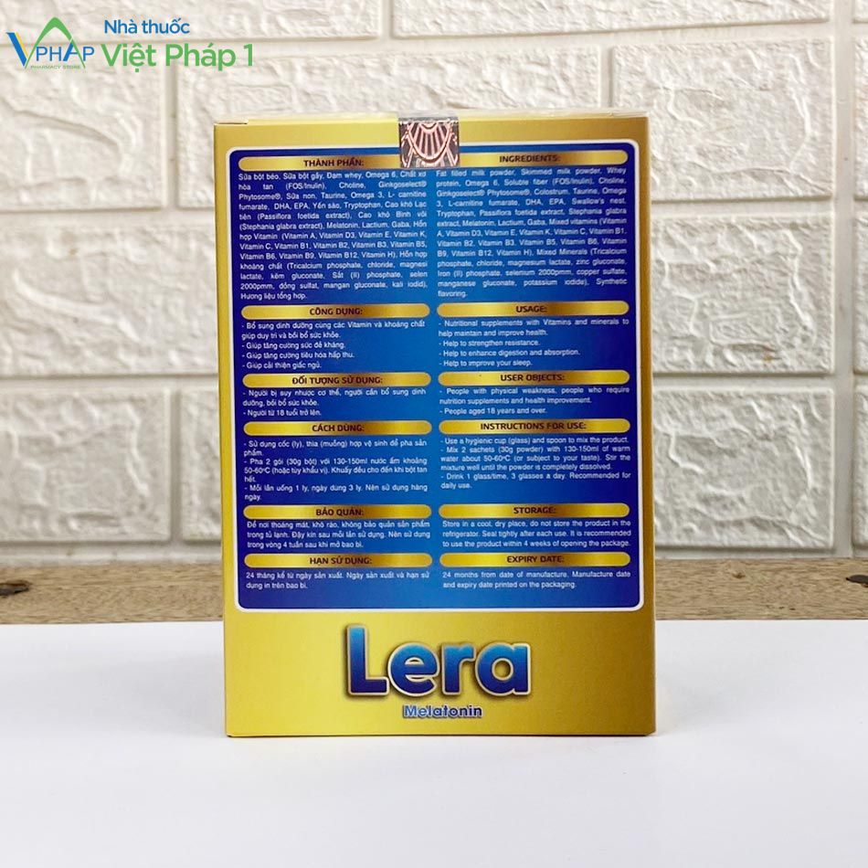 Thông tin của sữa Lera hộp giấy 6 gói