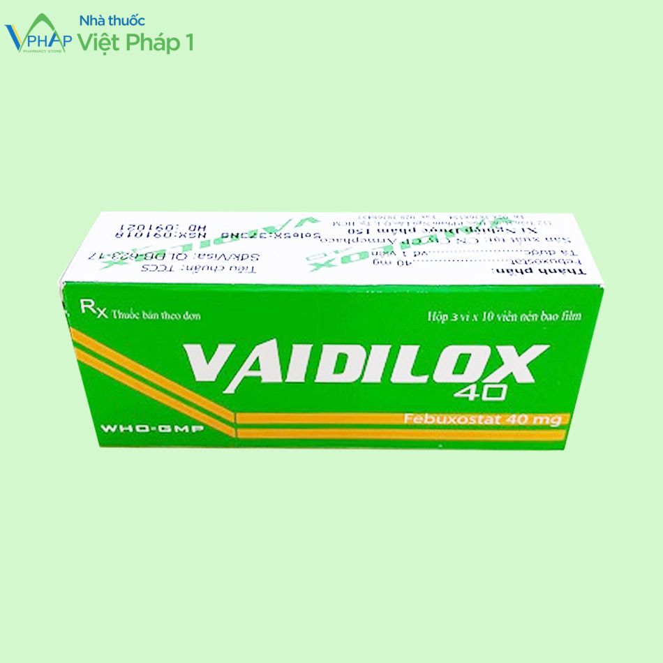 Thuốc Vaidilox 40 được phân phối chính hãng tại Nhà Thuốc Việt Pháp 1