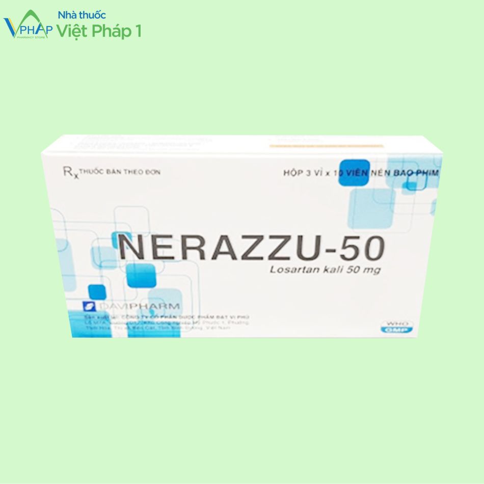 Mặt trước hộp thuốc Nerazzu-50