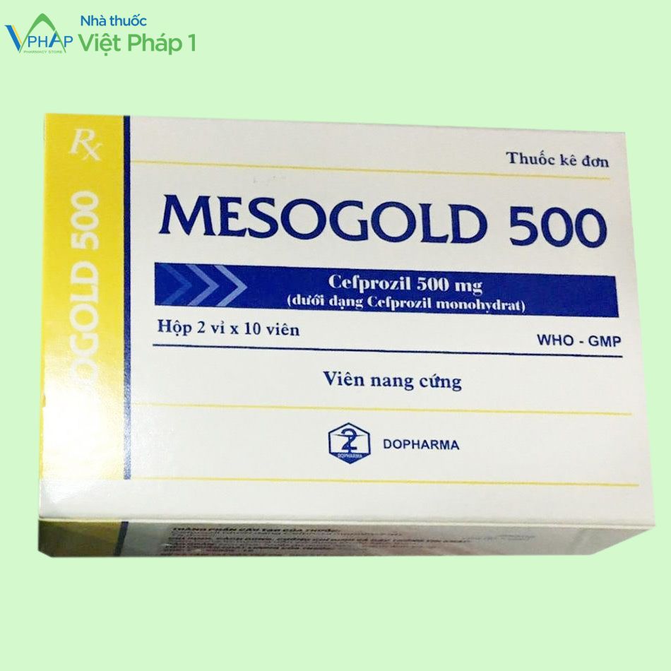 Hình ảnh hộp kháng sinh Mesogold 500