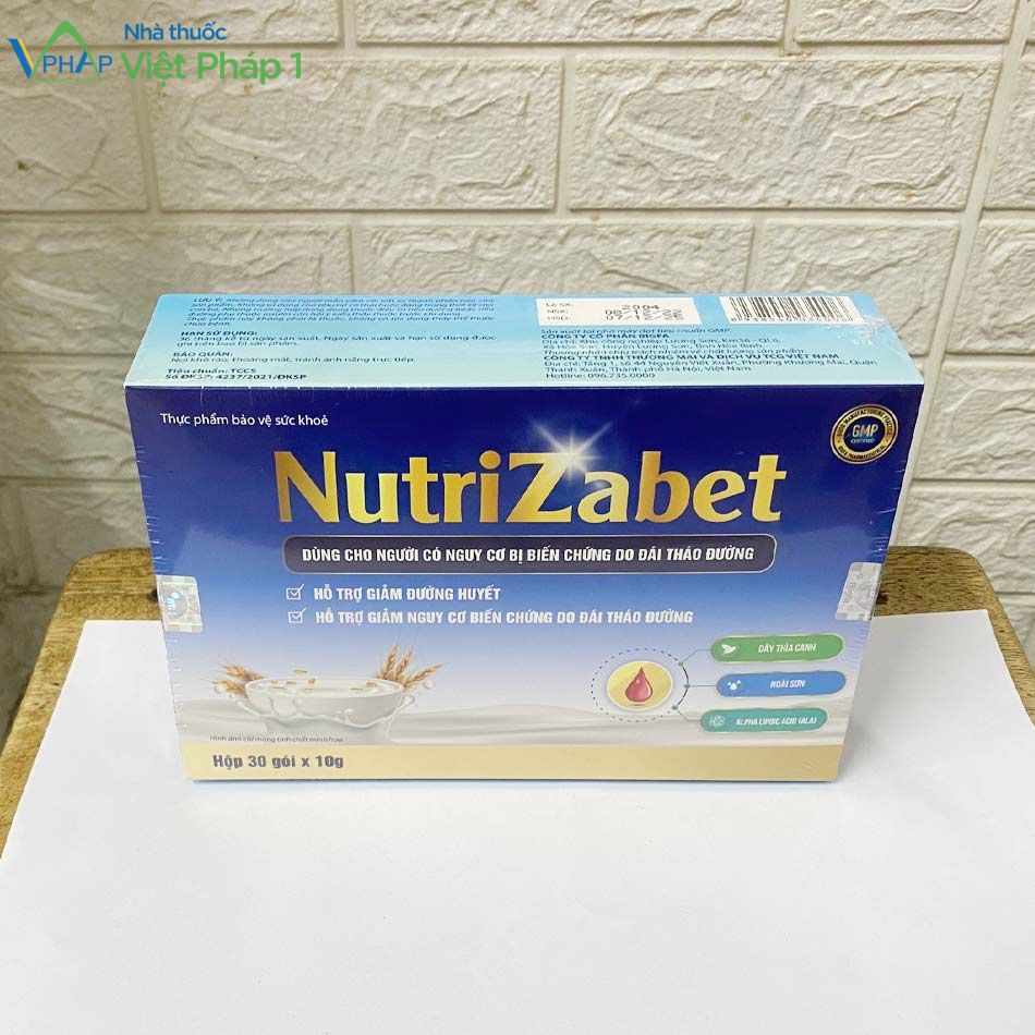 Hộp 30 gói Sữa dinh dưỡng NutriZabet dành cho người tiểu đường
